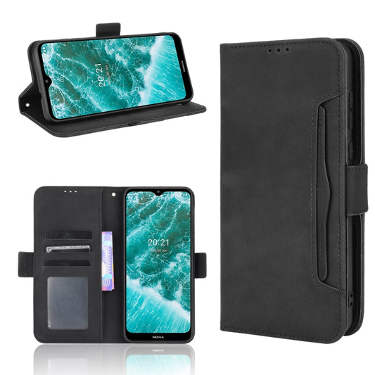 For Nokia C30 Skin Feel Calf Pattern Horizontal Flip Leather Case with Holder & Card Slots & Photo Frame(Black) - Nokia Cases by buy2fix | Online Shopping UK | buy2fix