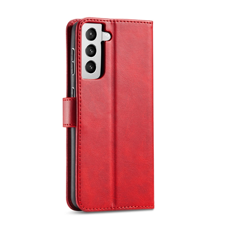 For Samsung Galaxy S21+ 5G Calf Texture Buckle Horizontal Flip Leather Case with Holder & Card Slots & Wallet(Red) - Galaxy S21+ 5G Cases by buy2fix | Online Shopping UK | buy2fix