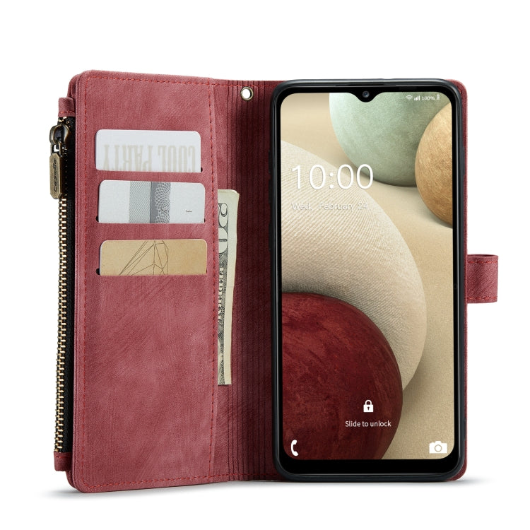 For Samsung Galaxy A12 CaseMe-C30 PU + TPU Multifunctional Horizontal Flip Leather Case with Holder & Card Slot & Wallet & Zipper Pocket(Red) - Galaxy Phone Cases by CaseMe | Online Shopping UK | buy2fix