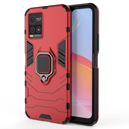 For vivo Y21 Shockproof PC + TPU Protective Case with Magnetic Ring Holder(Red) - vivo Cases by buy2fix | Online Shopping UK | buy2fix