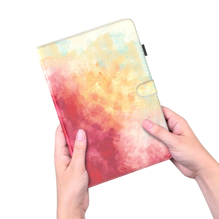 For iPad mini 6 Watercolor Pattern Skin Feel Magnetic Horizontal Flip PU Leather Tablet Case with Holder & Card Slots & Photo Frame(Spring Cherry) - iPad mini 6 Cases by buy2fix | Online Shopping UK | buy2fix