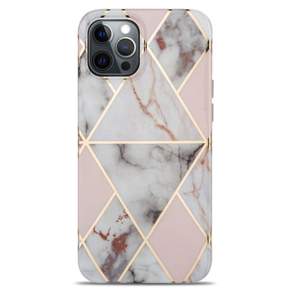 For iPhone 13 Splicing Marble Pattern TPU Protective Case(Light Pink Grey) - iPhone 13 Cases by buy2fix | Online Shopping UK | buy2fix