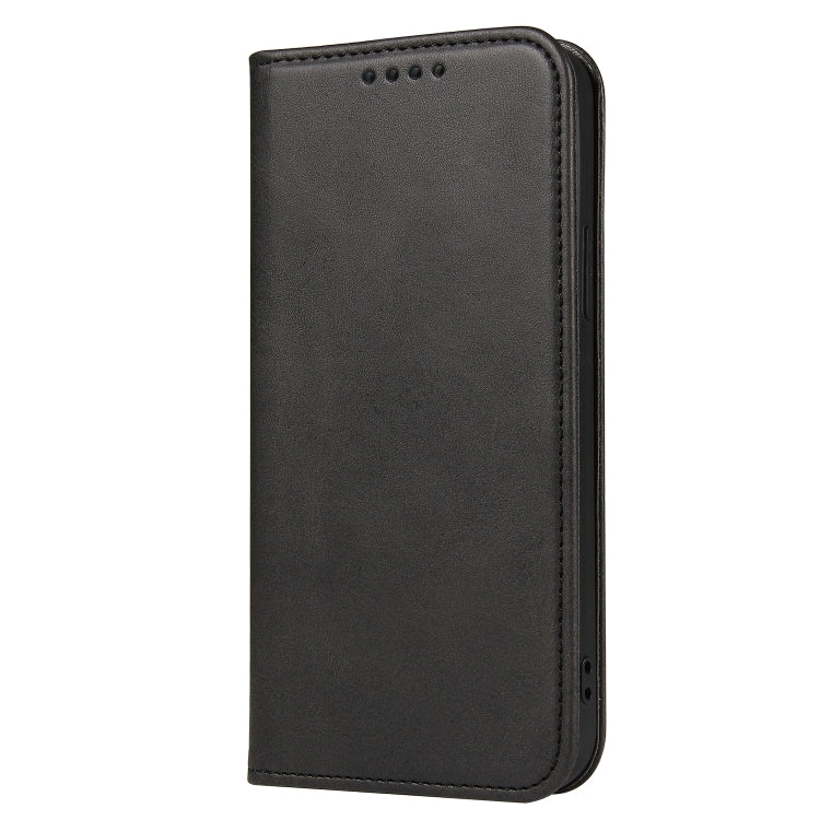 For iPhone 12 / 12 Pro Calf Texture Magnetic Horizontal Flip Leather Case with Holder & Card Slots & Wallet(Black) - iPhone 12 / 12 Pro Cases by buy2fix | Online Shopping UK | buy2fix