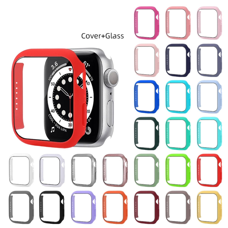 Shockproof PC Protective Case with Tempered Glass Film For Apple Watch Series 8 / 7 45mm(Purple) - Watch Cases by buy2fix | Online Shopping UK | buy2fix