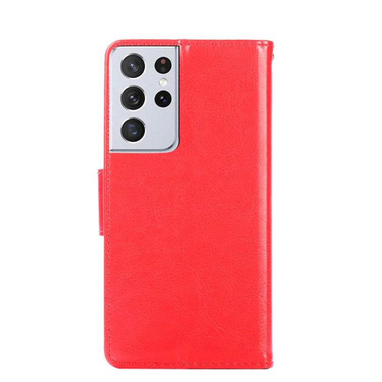 For Samsung Galaxy S21 Ultra 5G Crystal Texture Horizontal Flip Leather Case with Holder & Card Slots & Wallet(Red) - Galaxy S21 Ultra 5G Cases by buy2fix | Online Shopping UK | buy2fix