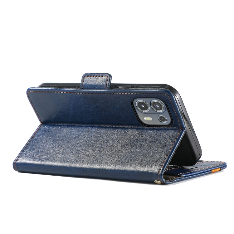 For Motorola Edge 20 Lite CaseNeo Business Splicing Dual Magnetic Buckle Horizontal Flip PU Leather Case with Holder & Card Slots & Wallet(Blue) - Motorola Cases by buy2fix | Online Shopping UK | buy2fix