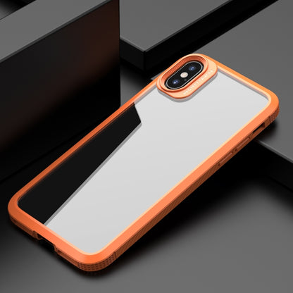 For iPhone XR MG Series Carbon Fiber TPU + Clear PC Four-corner Airbag Shockproof Case(Orange) - More iPhone Cases by buy2fix | Online Shopping UK | buy2fix