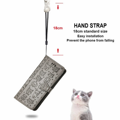 For Motorola Moto Edge 20 Lovely Cat and Dog Embossing Pattern Horizontal Flip Leather Case , with Holder & Card Slots & Wallet & Cartoon Clasp & Lanyard(Grey) - Motorola Cases by buy2fix | Online Shopping UK | buy2fix