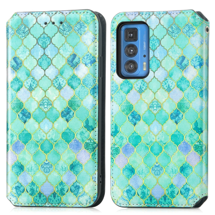 For Motorola Edge 20 Pro Colorful Magnetic Horizontal Flip PU Leather Case with Holder & Card Slot & Wallet(Emerald) - Motorola Cases by buy2fix | Online Shopping UK | buy2fix