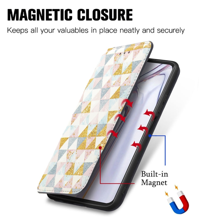 For Blackview A100 Colorful Magnetic Horizontal Flip PU Leather Case with Holder & Card Slot & Wallet(Rhombus) - More Brand by buy2fix | Online Shopping UK | buy2fix