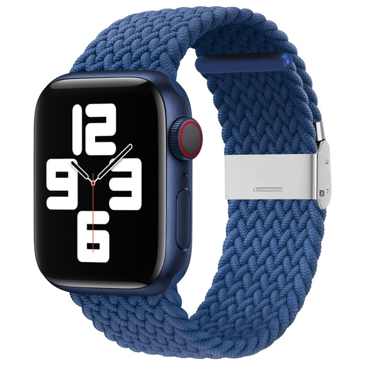 Nylon Braid One Buckle Watch Band For Apple Watch Ultra 49mm&Watch Ultra 2 49mm / Series 9&8&7 45mm / SE 3&SE 2&6&SE&5&4 44mm / 3&2&1 42mm(Cold Blue) - Watch Bands by buy2fix | Online Shopping UK | buy2fix