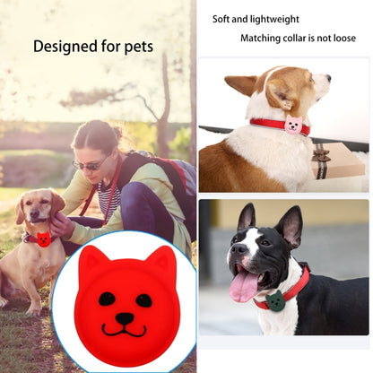 Naughty Smiley Cute Cartoon Pet Collar Anti-lost Tracker Silicone Case For AirTag(Red) - Pet Series by Mutural | Online Shopping UK | buy2fix