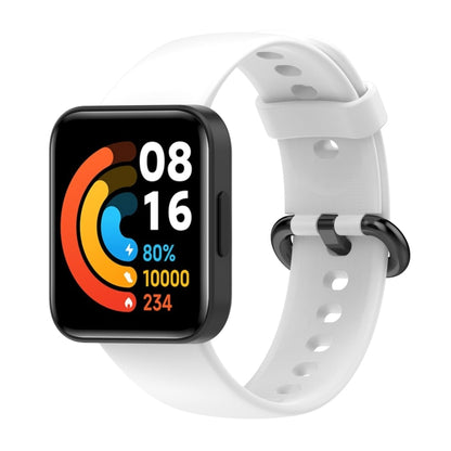 For Xiaomi Redmi Watch 2 Solid Color Silicone Strap Watch Band(White) - Watch Bands by buy2fix | Online Shopping UK | buy2fix