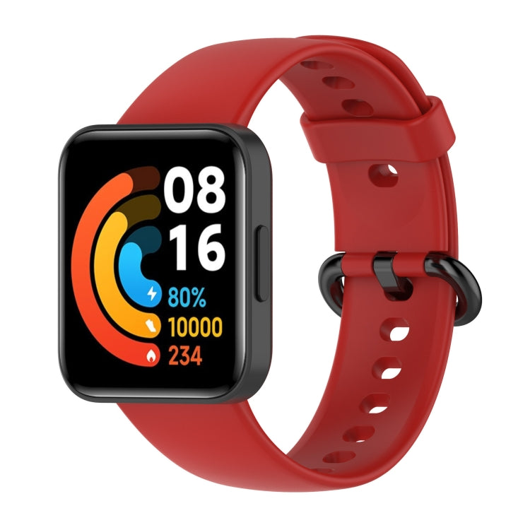 For Xiaomi Redmi Watch 2 Solid Color Silicone Strap Watch Band(Red) - Watch Bands by buy2fix | Online Shopping UK | buy2fix