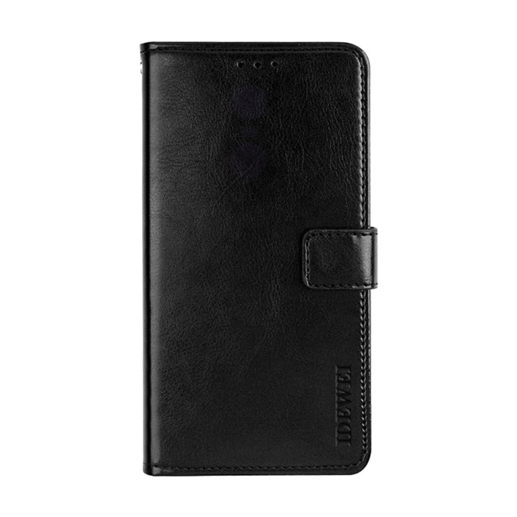 For Oukitel C25 idewei Crazy Horse Texture Leather Phone Case with Holder & Card Slots & Wallet(Black) - More Brand by idewei | Online Shopping UK | buy2fix