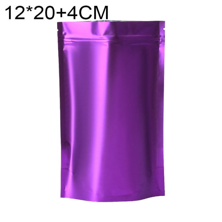 100 PCS/Set Matte Aluminum Foil Snack Stand-up Pouch, Size:12x20+4cm(Purple) - Preservation Supplies by buy2fix | Online Shopping UK | buy2fix