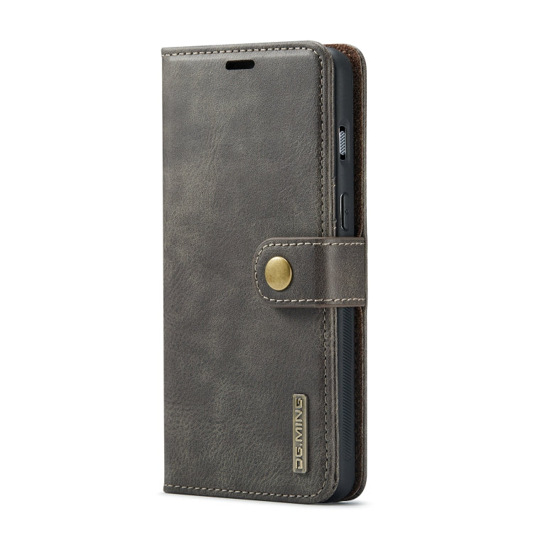 For OnePlus 9RT 5G DG.MING Crazy Horse Texture Detachable Magnetic Leather Phone Case(Grey) - OnePlus Cases by DG.MING | Online Shopping UK | buy2fix