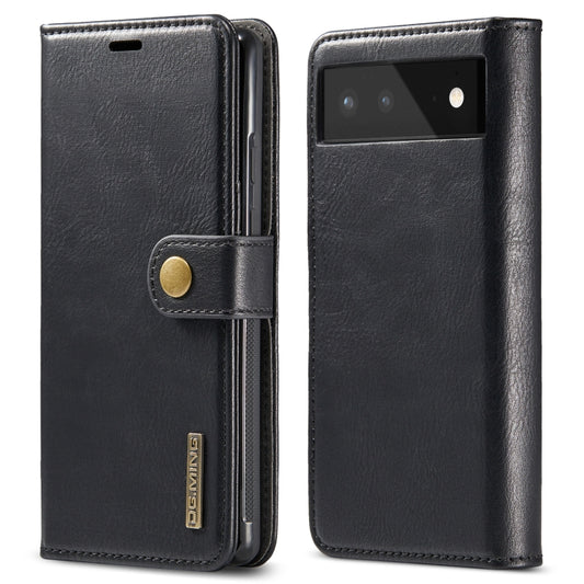 For Google Pixel 6 DG.MING Crazy Horse Texture Detachable Magnetic Leather Phone Case(Black) - Google Cases by DG.MING | Online Shopping UK | buy2fix