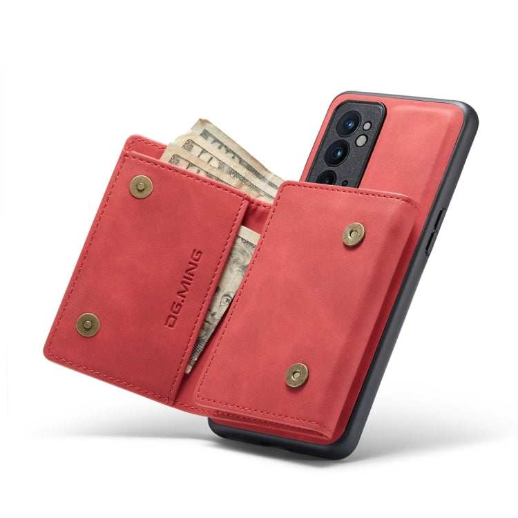 For OnePlus 9RT 5G DG.MING M1 Series 3-Fold Multi Card Wallet Back Cover Leather Phone Case(Red) - OnePlus Cases by DG.MING | Online Shopping UK | buy2fix