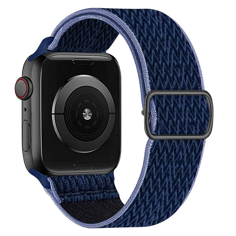 W Texture Nylon Strap For Apple Watch Ultra 49mm&Watch Ultra 2 49mm / Series 9&8&7 45mm / SE 3&SE 2&6&SE&5&4 44mm / 3&2&1 42mm(Midnight Blue Black) - Watch Bands by buy2fix | Online Shopping UK | buy2fix