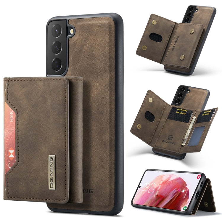 For Samsung Galaxy S22+ 5G DG.MING M2 Series 3-Fold Multi Card Bag Back Cover Phone Case(Coffee) - Galaxy S22+ 5G Cases by DG.MING | Online Shopping UK | buy2fix