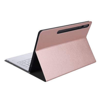 A800B Split Bluetooth Keyboard Leather Case with Holder & Pen Slot For Samsung Galaxy Tab S8+ X800(Rose Gold) - Samsung Keyboard by buy2fix | Online Shopping UK | buy2fix