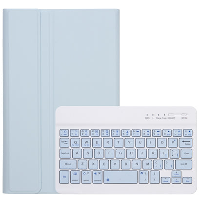 A220 Candy Color TPU Detachable Bluetooth Keyboard Leather Case with Bracket For Samsung Galaxy Tab A7 Lite 8.7 T220 / T225(White Ice Orchid) - Samsung Keyboard by buy2fix | Online Shopping UK | buy2fix