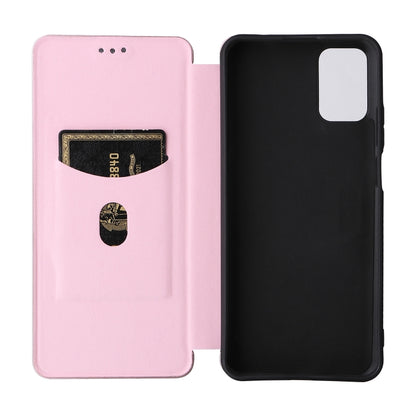 For Ulefone Note 12P Carbon Fiber Texture Horizontal Flip PU Phone Case(Pink) - Ulefone Cases by buy2fix | Online Shopping UK | buy2fix