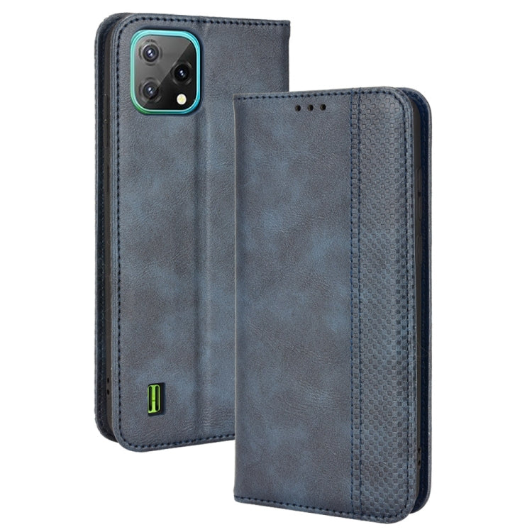 For Blackview A55 Magnetic Buckle Retro Crazy Horse Leather Phone Case(Blue) - More Brand by buy2fix | Online Shopping UK | buy2fix