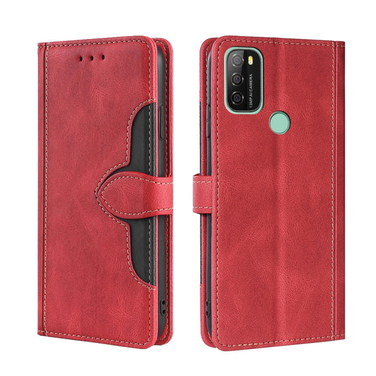 For Blackview A70 Skin Feel Straw Hat Magnetic Buckle Leather Phone Case(Red) - More Brand by buy2fix | Online Shopping UK | buy2fix