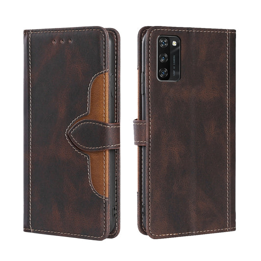 For Blackview A100 Skin Feel Straw Hat Magnetic Buckle Leather Phone Case(Brown) - More Brand by buy2fix | Online Shopping UK | buy2fix