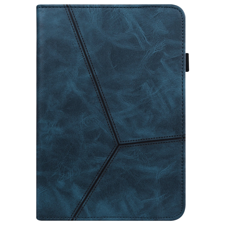 For Huawei MediaPad M5 Lite 10.1 Solid Color Embossed Striped Leather Case(Blue) - Ulefone Cases by buy2fix | Online Shopping UK | buy2fix