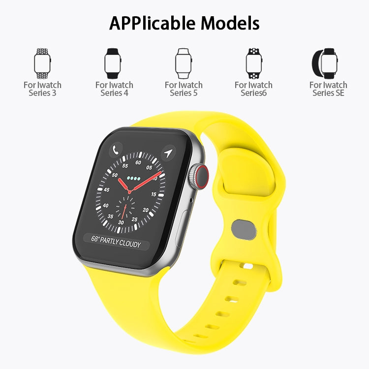 Butterfly Buckle Silicone Watch Band, Size: S For Apple Watch Ultra 49mm&Watch Ultra 2 49mm / Series 9&8&7 45mm / SE 3&SE 2&6&SE&5&4 44mm / 3&2&1 42mm(White) - Watch Bands by buy2fix | Online Shopping UK | buy2fix