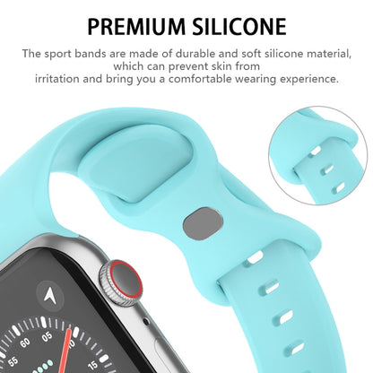 Butterfly Buckle Silicone Watch Band, Size: L For Apple Watch Ultra 49mm&Watch Ultra 2 49mm / Series 9&8&7 45mm / SE 3&SE 2&6&SE&5&4 44mm / 3&2&1 42mm(Ice Sea Blue) - Watch Bands by buy2fix | Online Shopping UK | buy2fix