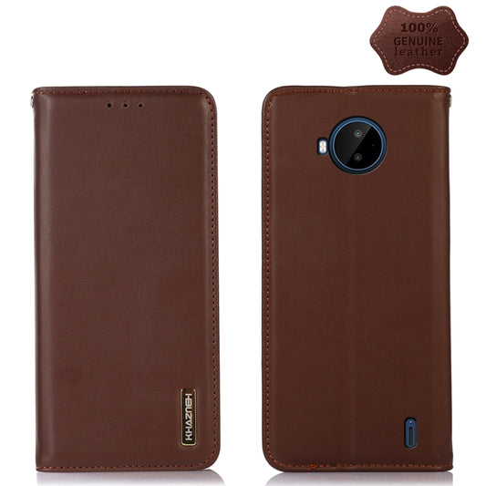 For Nokia C20 Plus KHAZNEH Nappa Top Layer Cowhide Leather Phone Case(Brown) - Nokia Cases by buy2fix | Online Shopping UK | buy2fix