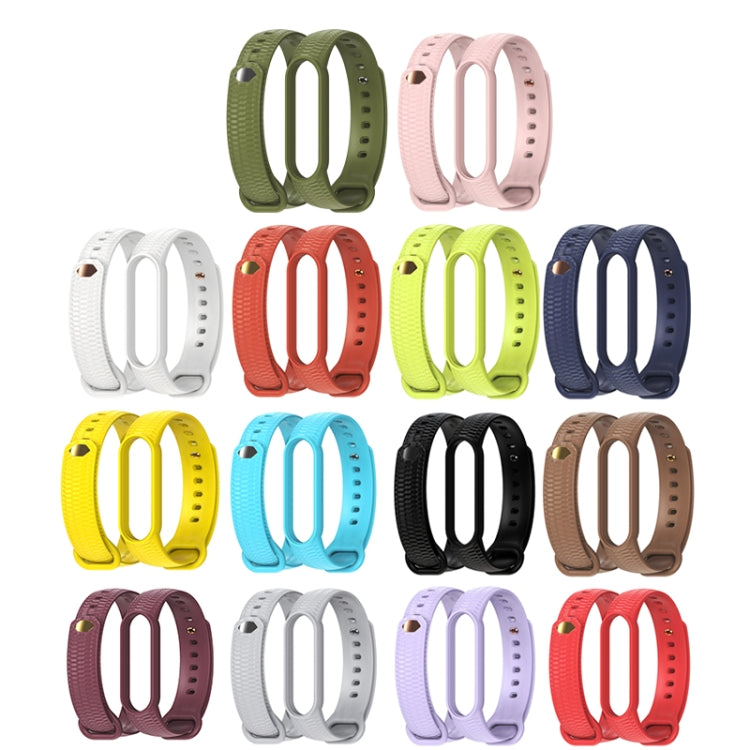 For Xiaomi Mi Band 5/6/7 Mijobs Solid Color Honeycomb Silicone Watch Band(White) - Watch Bands by MIJOBS | Online Shopping UK | buy2fix