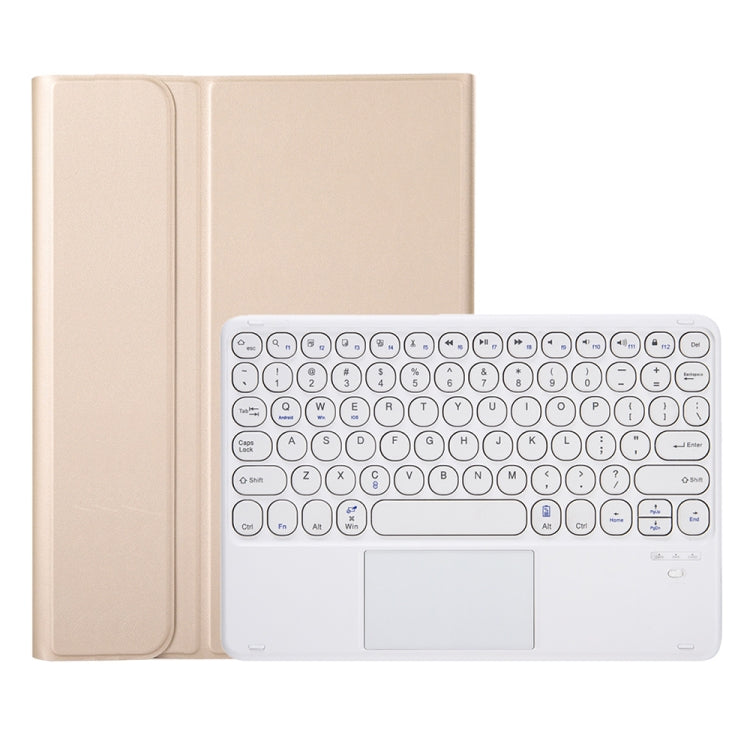 YA610B-A  Lambskin Texture Voltage Round Keycap Bluetooth Keyboard Leather Case with Touchpad For Samsung Galaxy Tab S6 Lite 10.4 inch SM-P610 / SM-P615(Gold) - Samsung Keyboard by buy2fix | Online Shopping UK | buy2fix