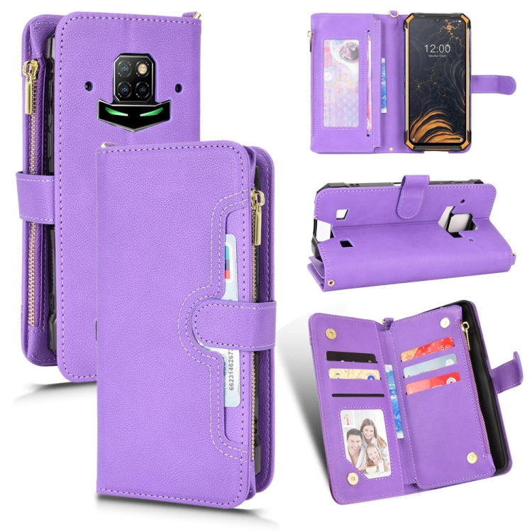 For Doogee S88 Pro / S88 Plus Litchi Texture Zipper Leather Phone Case(Purple) - Doogee Cases by buy2fix | Online Shopping UK | buy2fix