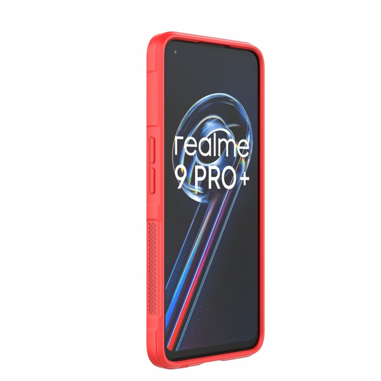 For OPPO Realme 9 Pro+ Magic Shield TPU + Flannel Phone Case(Dark Blue) - Realme Cases by buy2fix | Online Shopping UK | buy2fix