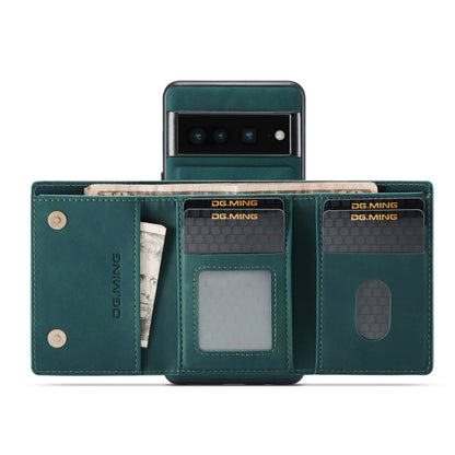 For Google Pixel 7 Pro 5G DG.MING M1 Series 3-Fold Multi Card Wallet + Magnetic Phone Case(Green) - Google Cases by DG.MING | Online Shopping UK | buy2fix