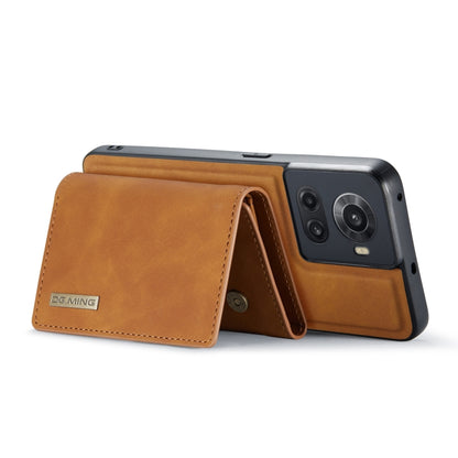 For OnePlus Ace/10R DG.MING M1 Series 3-Fold Multi Card Wallet + Magnetic Phone Case(Brown) - OnePlus Cases by DG.MING | Online Shopping UK | buy2fix