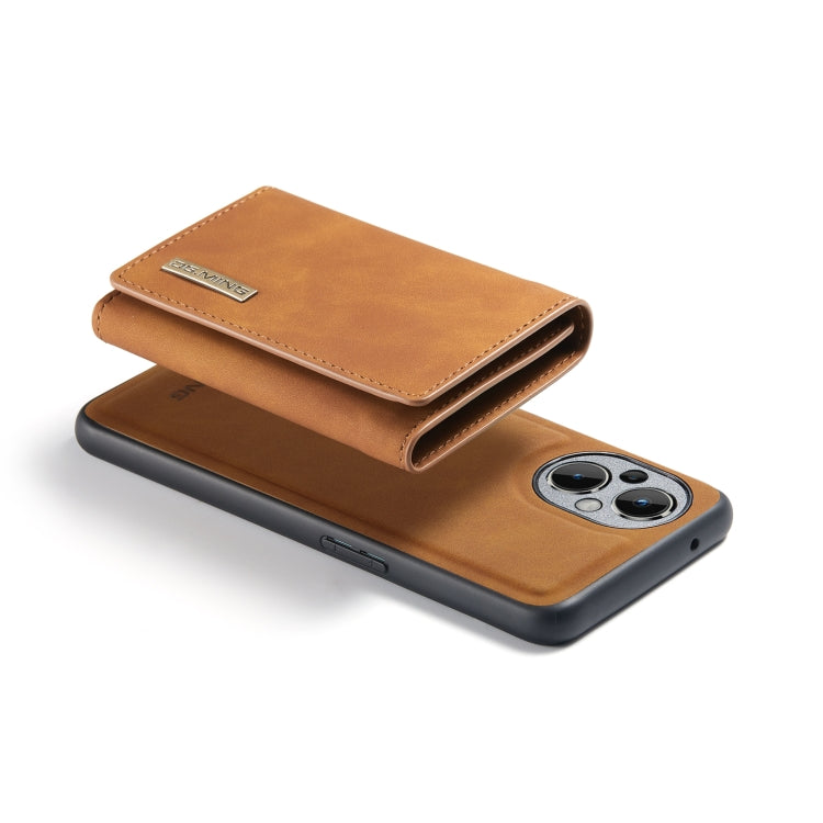 For OnePlus Nord N20 5G DG.MING M1 Series 3-Fold Multi Card Wallet + Magnetic Phone Case(Brown) - OnePlus Cases by DG.MING | Online Shopping UK | buy2fix