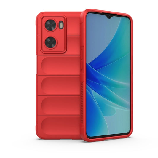 For OPPO A57 4G Global Magic Shield TPU + Flannel Phone Case(Red) - OPPO Cases by buy2fix | Online Shopping UK | buy2fix