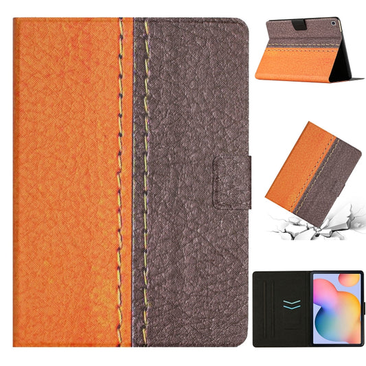 For Samsung Galaxy Tab A7 Lite T220 Stitching Solid Color Smart Leather Tablet Case(Orange) - Tab A7 Lite T220 / T225 by buy2fix | Online Shopping UK | buy2fix