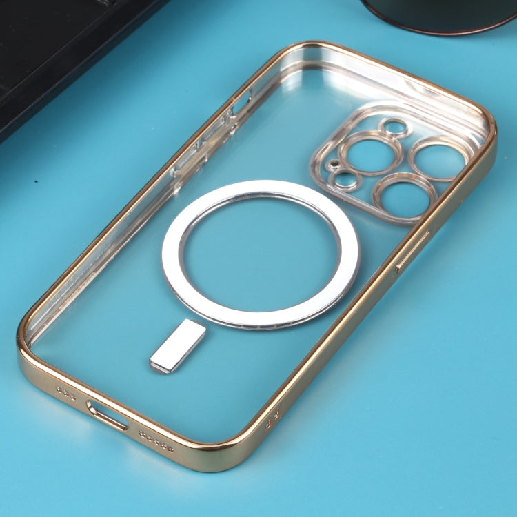 For iPhone 14 Pro MagSafe Electroplating Straight TPU Phone Case(Gold) - iPhone 14 Pro Cases by buy2fix | Online Shopping UK | buy2fix