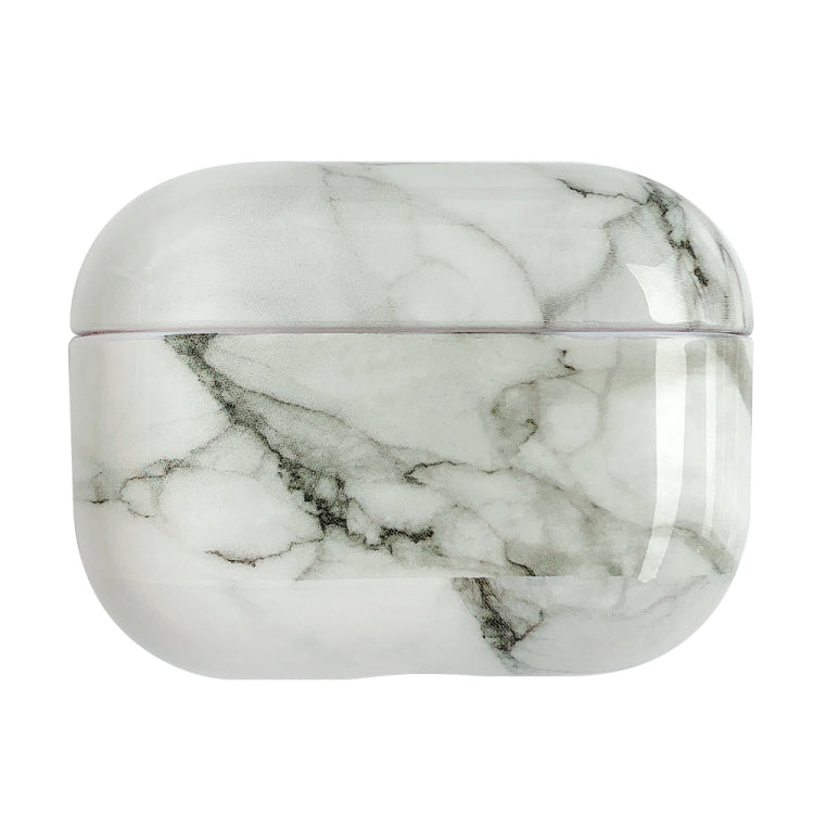 For AirPods Pro 2 Marble Pattern Wireless Earphone Protective Case(White Grey) - For AirPods Pro 2 by buy2fix | Online Shopping UK | buy2fix