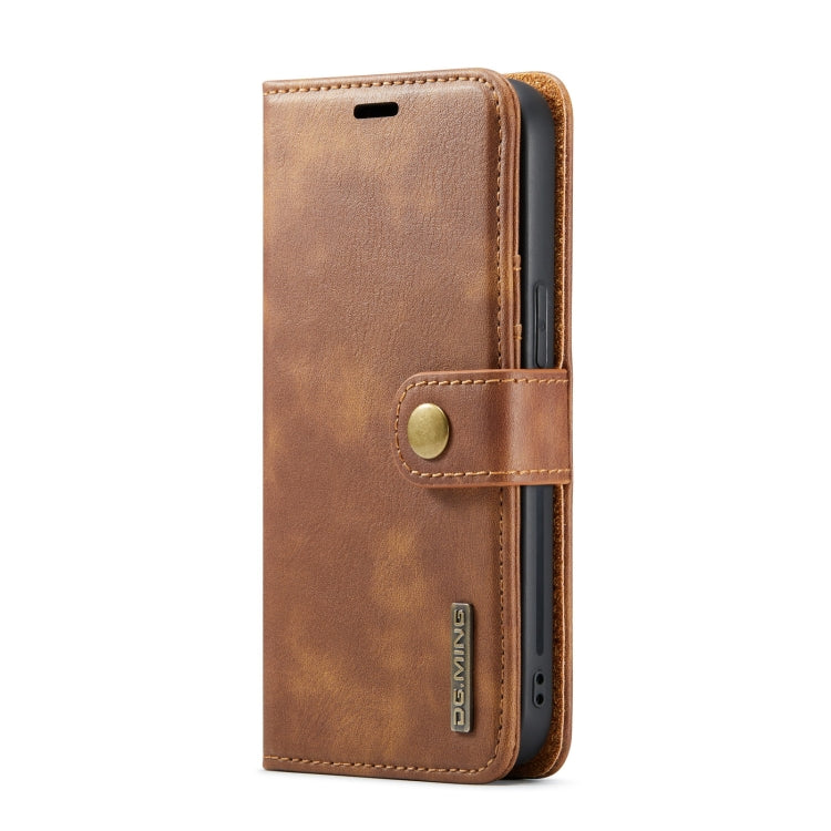 For iPhone 14 Pro Max DG.MING Crazy Horse Texture Detachable Magnetic Leather Case(Brown) - iPhone 14 Pro Max Cases by DG.MING | Online Shopping UK | buy2fix