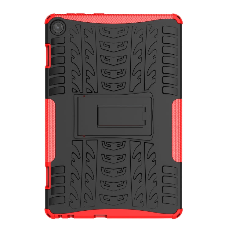 For Lenovo Tab M10 3rd Gen Tire Texture TPU + PC Tablet Case with Holder(Red) - Lenovo by buy2fix | Online Shopping UK | buy2fix