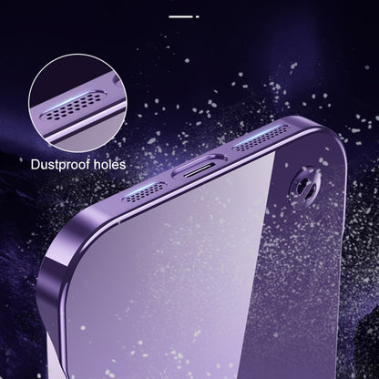 For iPhone 14 Pro Max Electroplating Frameless Clear PC Phone Case(Purple) - iPhone 14 Pro Max Cases by buy2fix | Online Shopping UK | buy2fix