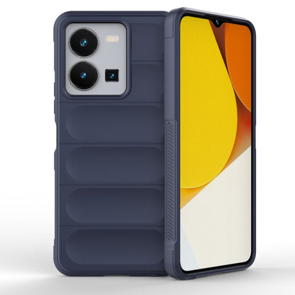 For vivo Y35 4G Global Magic Shield TPU + Flannel Phone Case(Dark Blue) - vivo Cases by buy2fix | Online Shopping UK | buy2fix